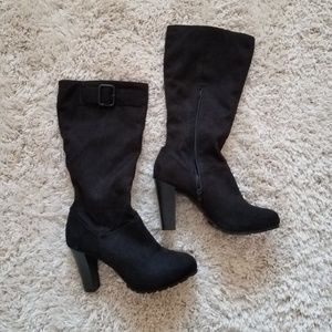 SOLD...Black suede boots